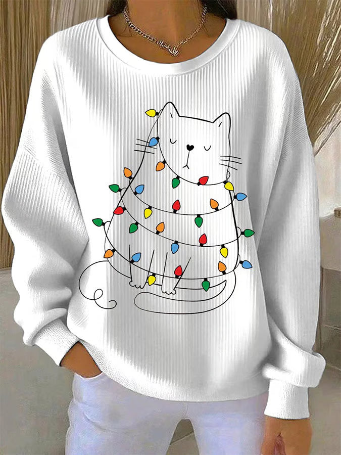 Elisa - Pull de Noël avec motif chats