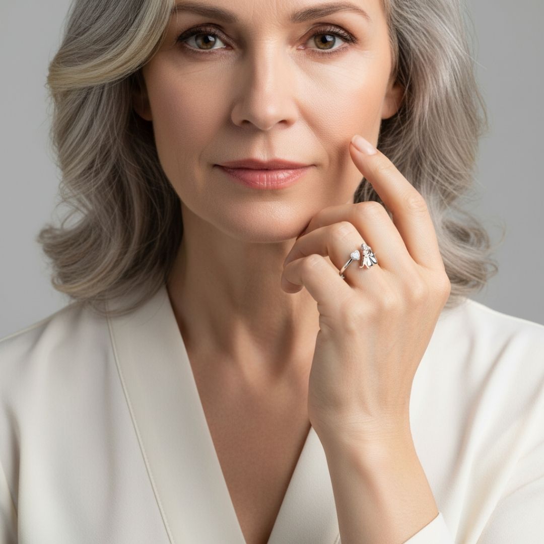 Anne™ - Bague avec icône chien (rose)