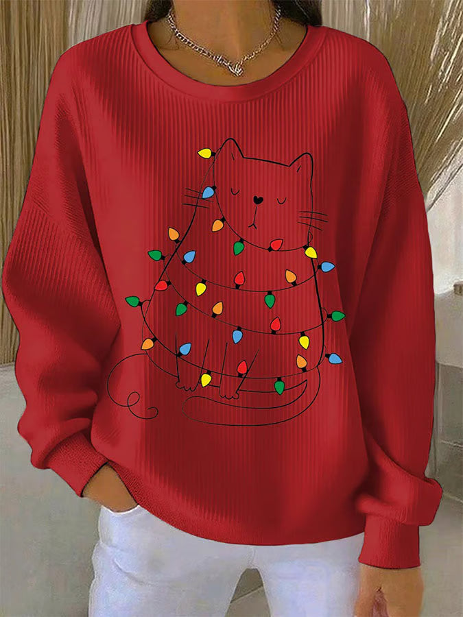 Elisa - Pull de Noël avec motif chats