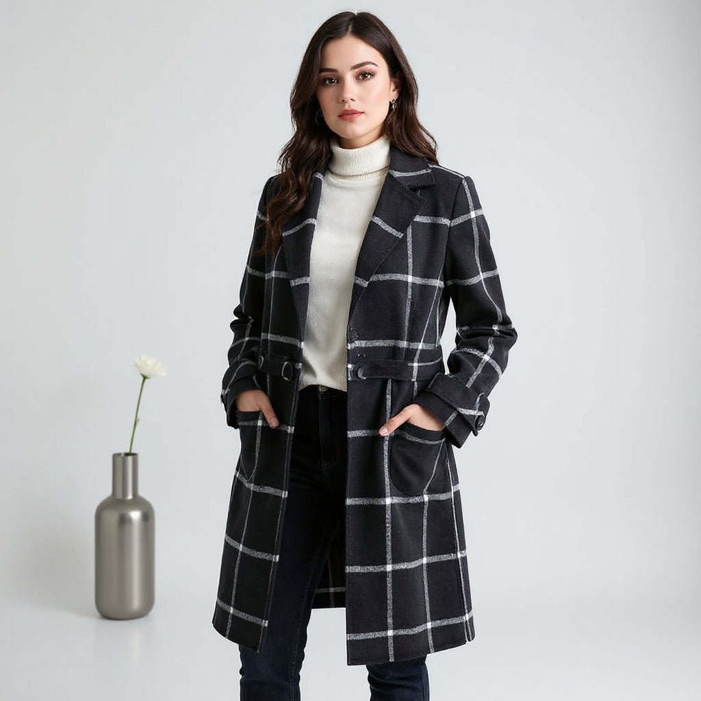 Valerie | Manteau élégant à carreaux en laine