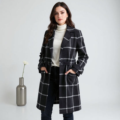 Valerie | Manteau élégant à carreaux en laine