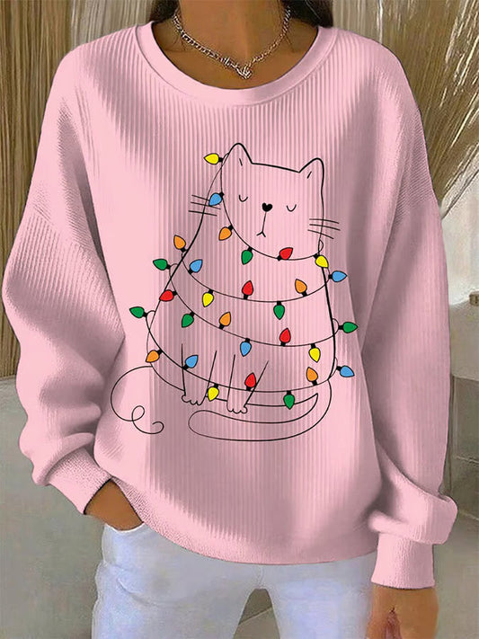 Elisa - Pull de Noël avec motif chats