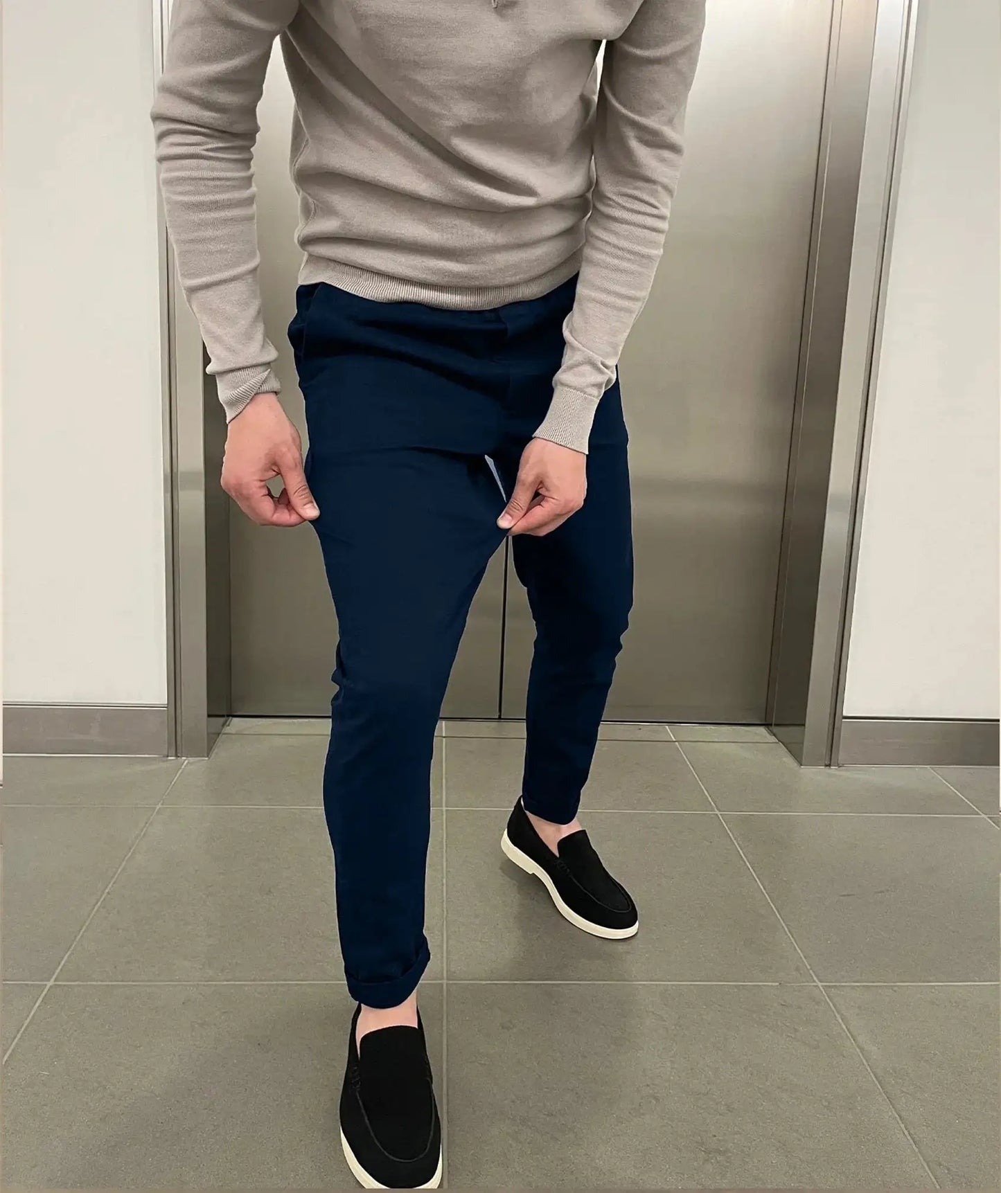 Maxime | Pantalons chino élastiques slim de luxe