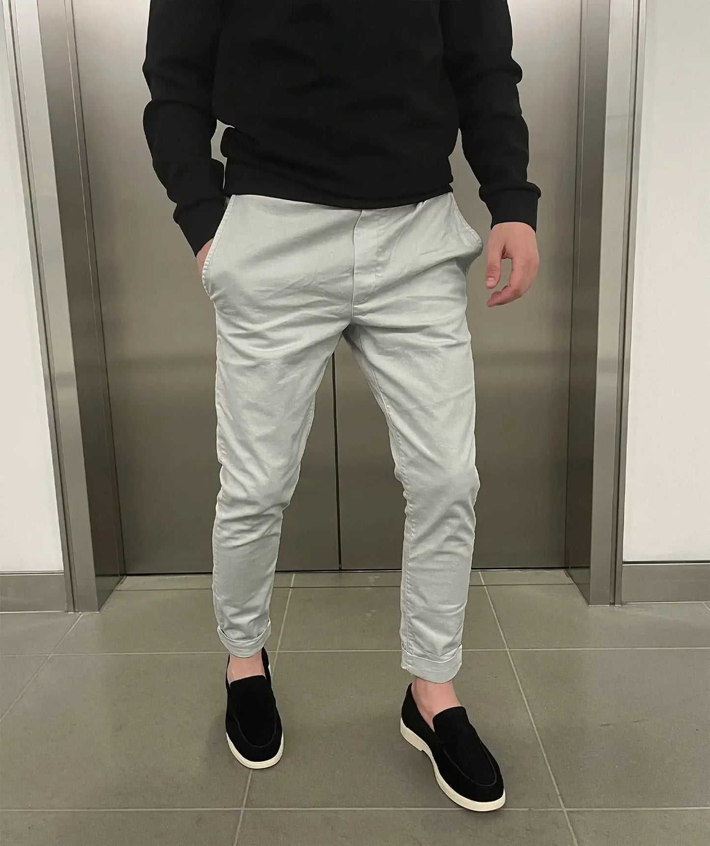 Maxime | Pantalons chino élastiques slim de luxe