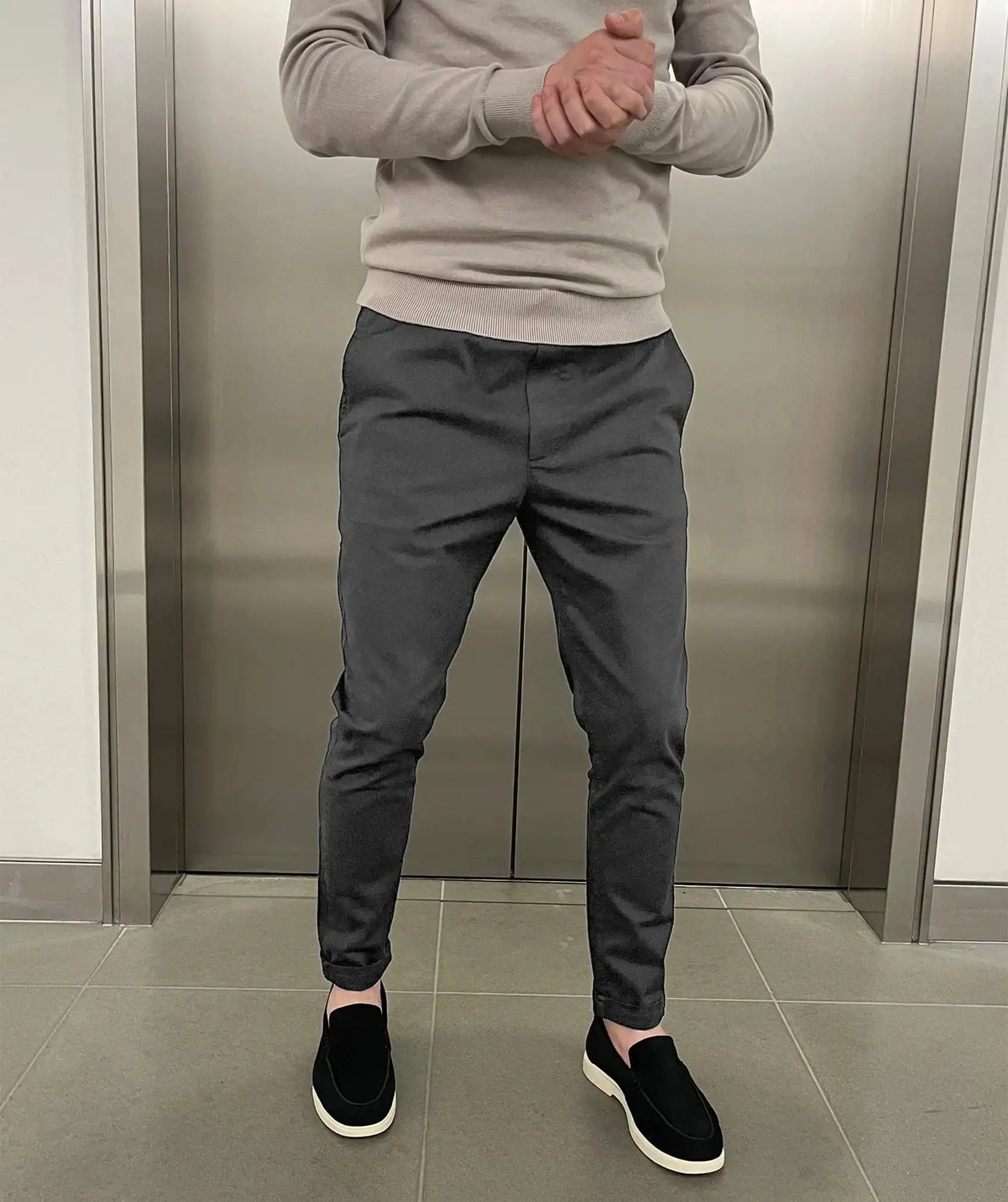 Maxime | Pantalons chino élastiques slim de luxe