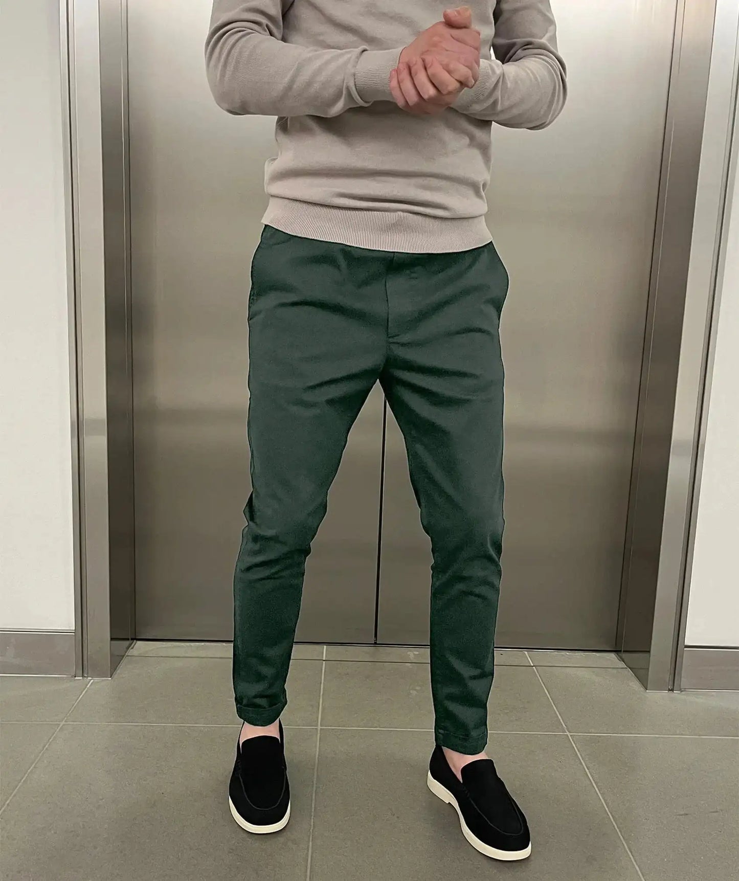 Maxime | Pantalons chino élastiques slim de luxe