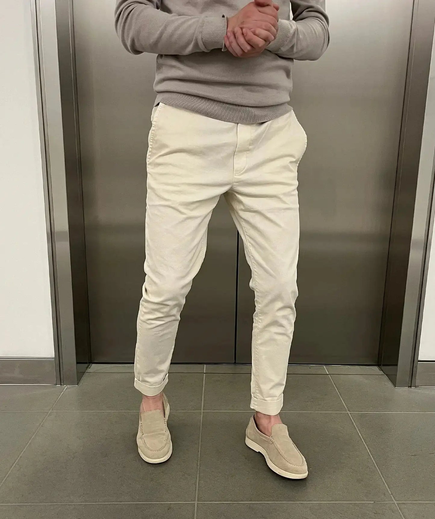 Maxime | Pantalons chino élastiques slim de luxe