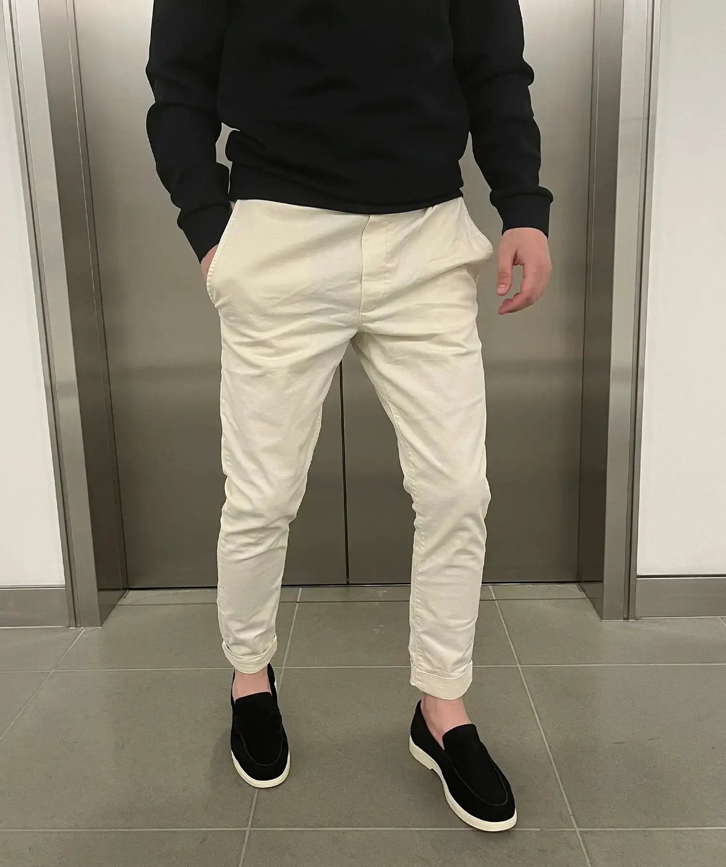 Maxime | Pantalons chino élastiques slim de luxe