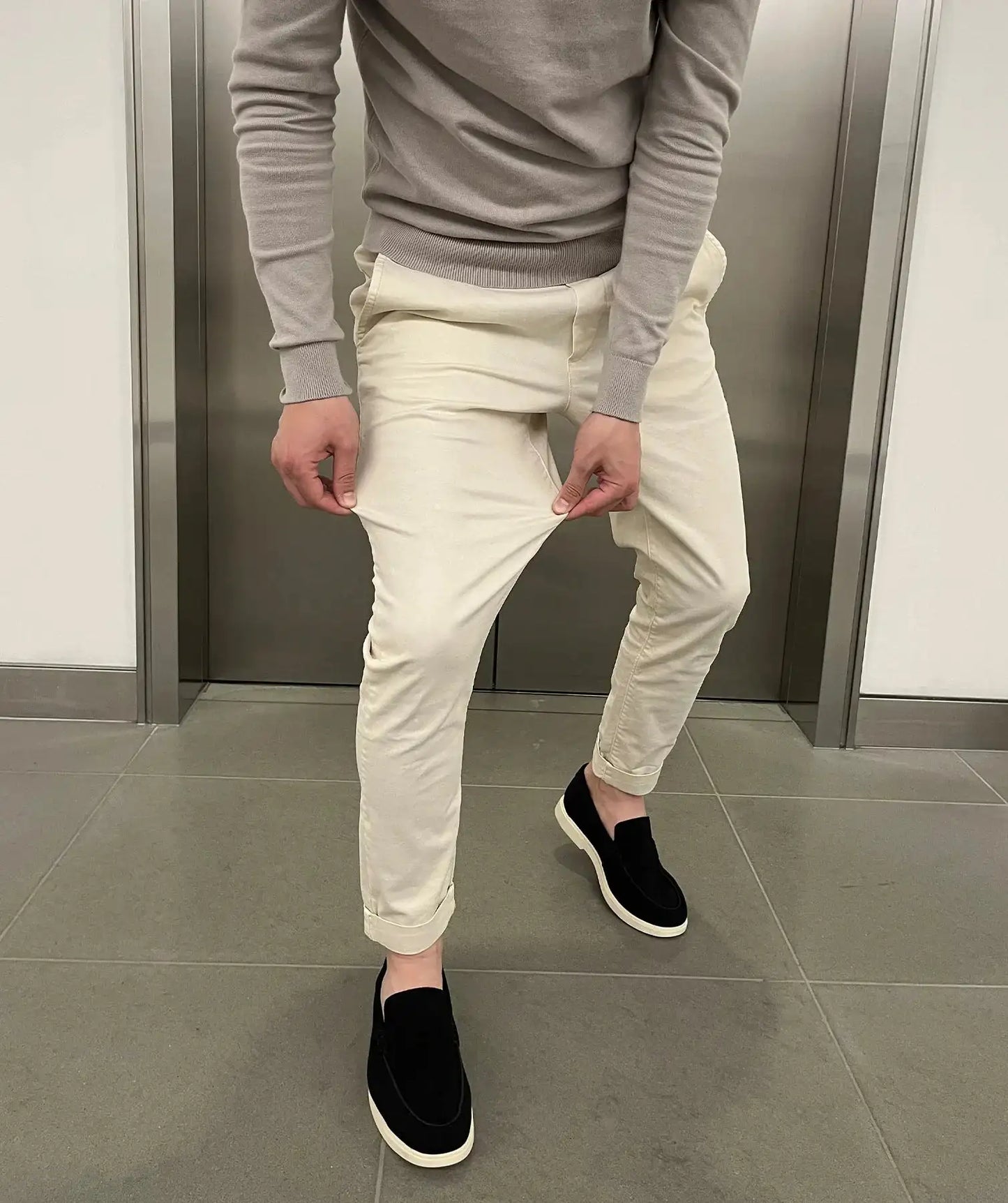Maxime | Pantalons chino élastiques slim de luxe