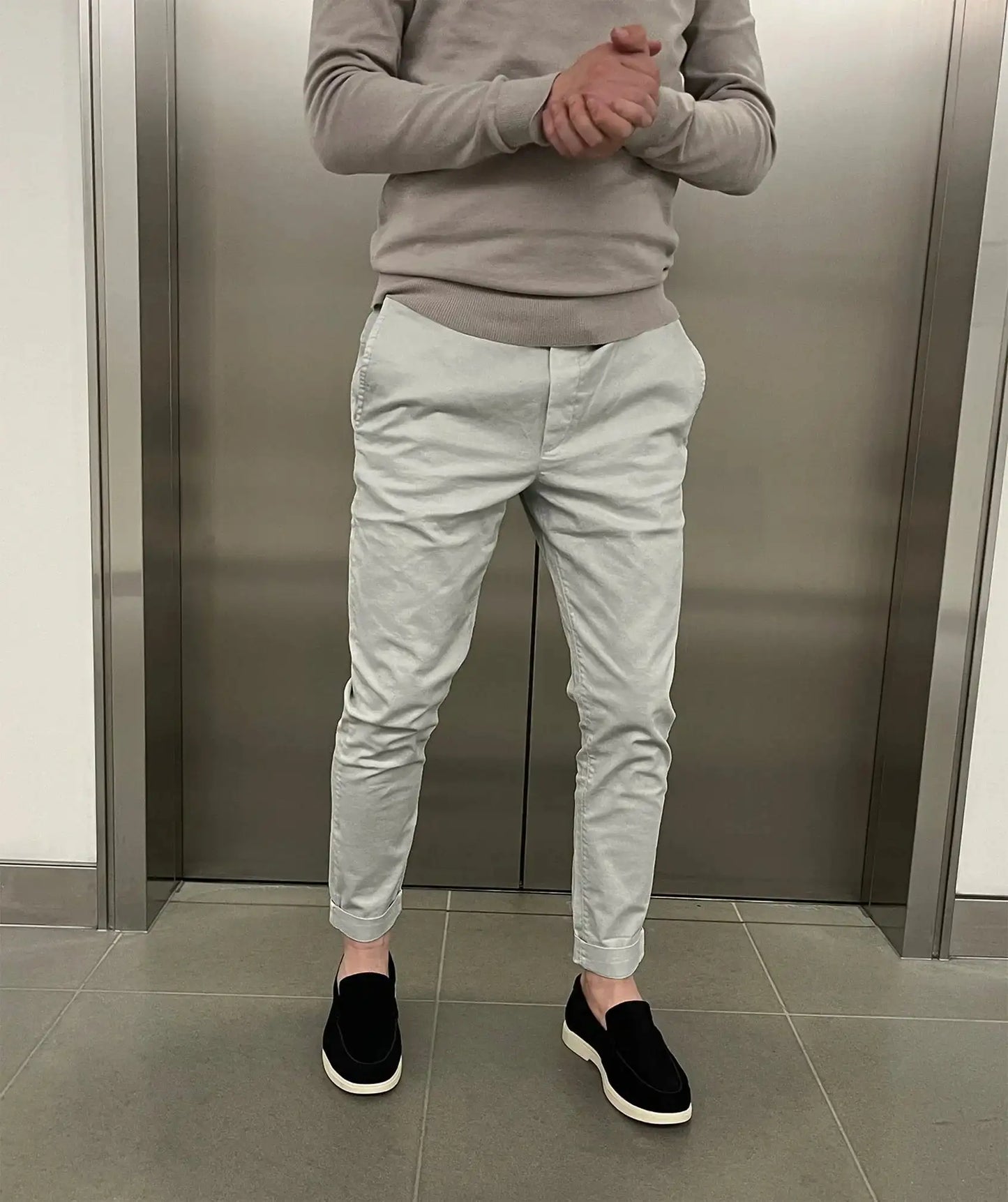 Maxime | Pantalons chino élastiques slim de luxe