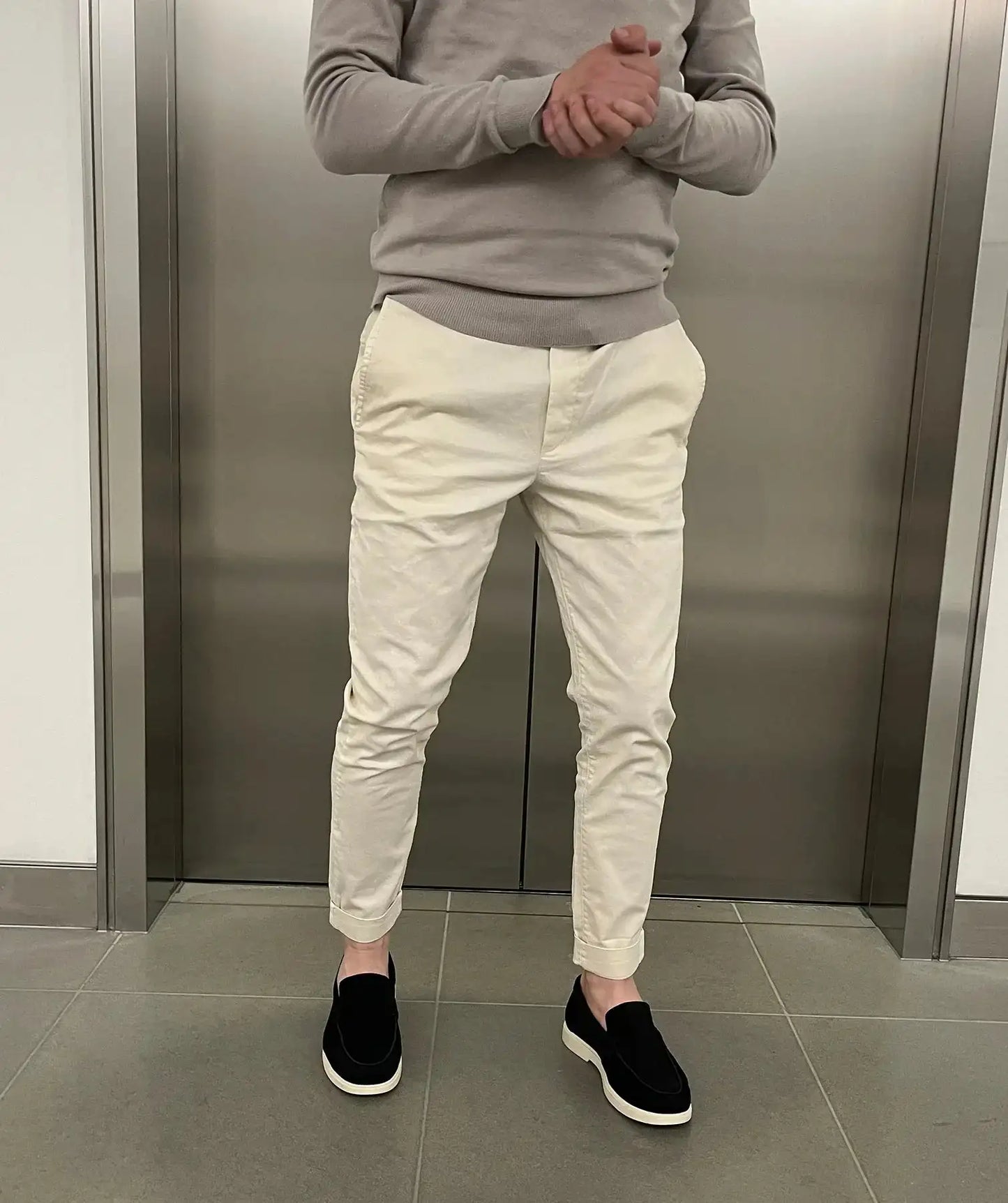 Maxime | Pantalons chino élastiques slim de luxe